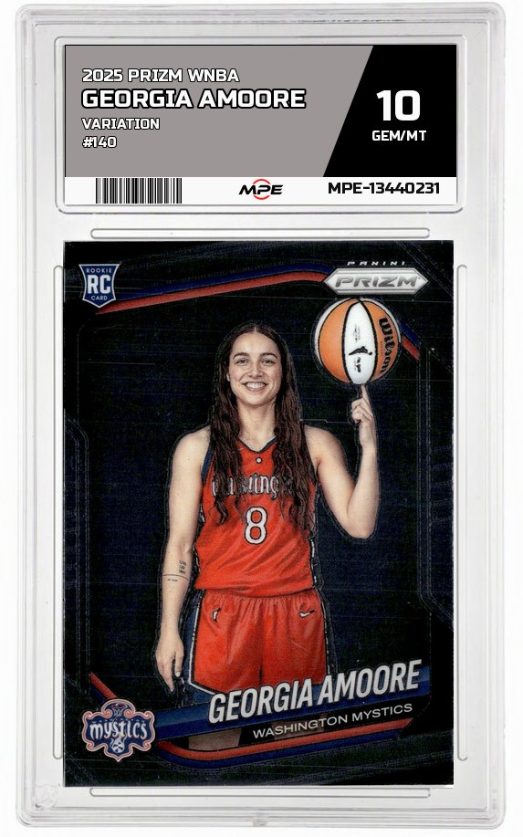 2025 PRIZM WNBA VARIATION #140 GEORGIA AMOORE MPE 10 GEM/MT — graded card auctioned from the MPE vault