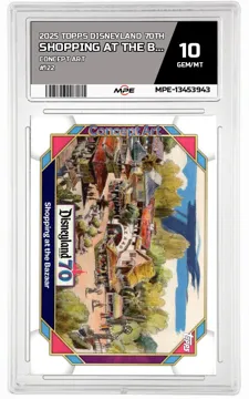 2025 TOPPS DISNEYLAND 70TH CONCEPT ART #122 SHOPPING AT THE BAZAAR MPE 10 GEM/MT — graded card up for auction