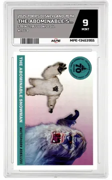 2025 TOPPS DISNEYLAND 70TH STRING-1955 ICONS FOIL #T55-8 THE ABOMINABLE SNOWMAN MPE 9 MINT — graded card up for auction