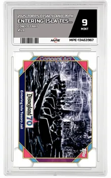 2025 TOPPS DISNEYLAND 70TH CONCEPT ART #128 ENTERING ISLA TESORO JAIL MPE 9 MINT — graded card up for auction