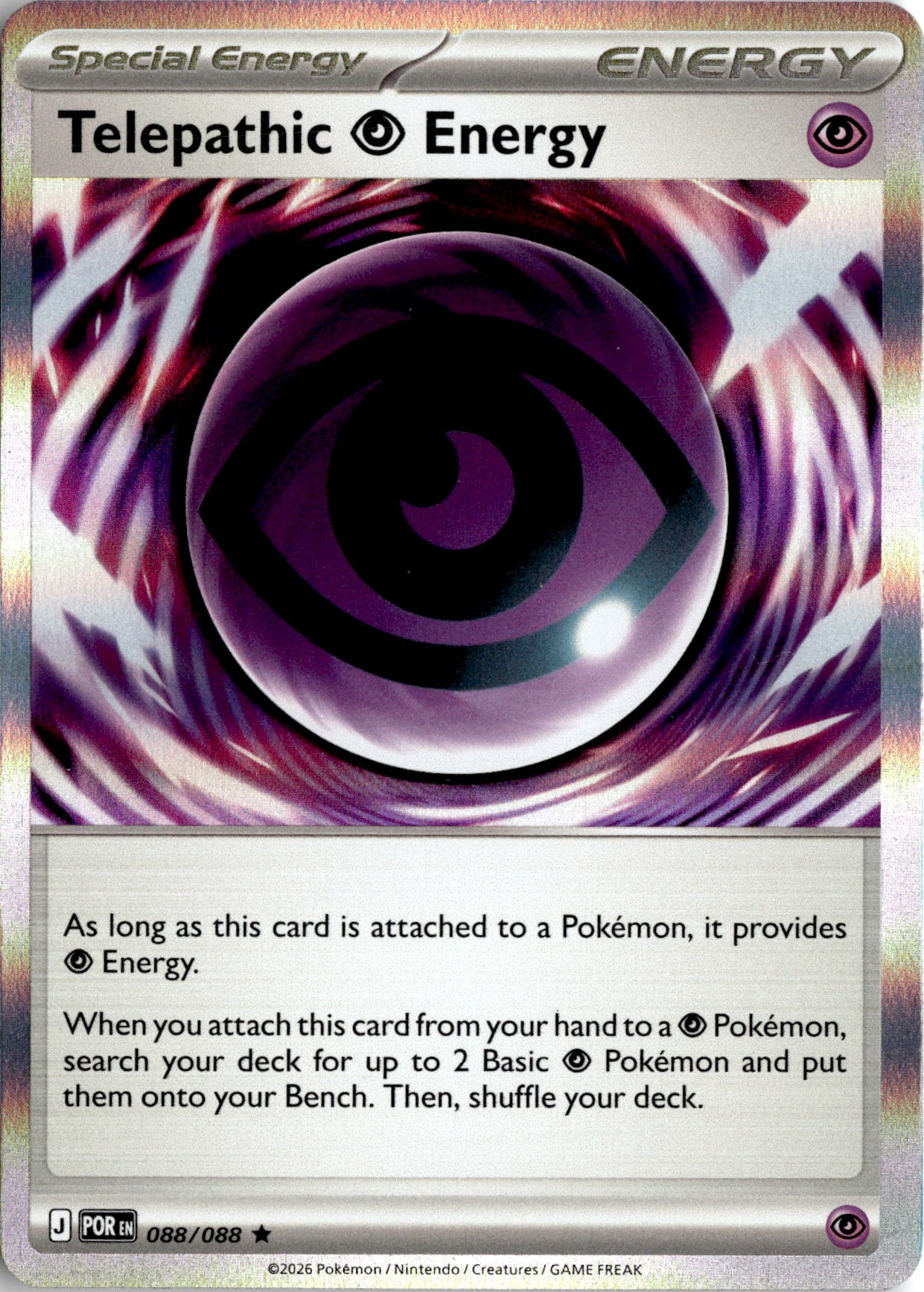 2026 Pokemon Mega Evolution Telepathic Psychic Energy graded slab