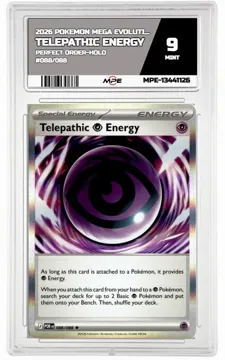 2026 POKEMON MEGA EVOLUTION PERFECT ORDER-HOLO #088/088 Telepathic Energy MPE 9 MINT — graded card up for auction