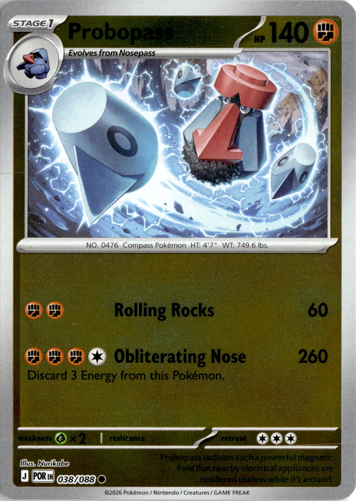 2026 Pokemon Mega Evolution Probopass graded slab