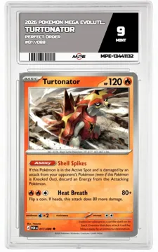 2026 POKEMON MEGA EVOLUTION PERFECT ORDER #017/088 Turtonator MPE 9 MINT — graded card up for auction