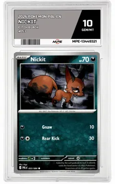 2026 POKEMON PBL EN Pitch Black #053 Nickit MPE 10 GEM/MT — graded card up for auction