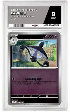 2026 POKEMON PBL EN Pitch Black-REV HOLO #037 Lampent MPE 9 MINT — graded card up for auction