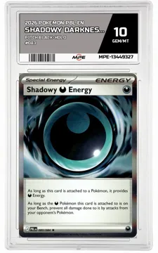 2026 POKEMON PBL EN Pitch Black-HOLO #083 Shadowy Darkness Energy MPE 10 GEM/MT — graded card up for auction