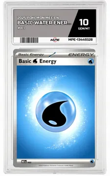 2025 POKEMON MEE EN #003 BASIC water ENERGY MPE 10 GEM/MT — graded card up for auction