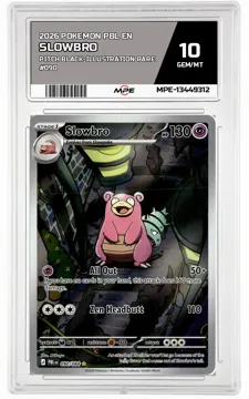 2026 POKEMON PBL EN Pitch Black-Illustration Rare #090 SLOWBRO MPE 10 GEM/MT — graded card up for auction