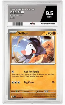 2026 POKEMON PBL EN Pitch Black #046 Drilbur MPE 9.5 MINT+ — graded card up for auction