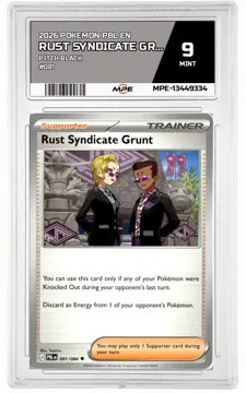 2026 POKEMON PBL EN Pitch Black #081 RUST SYNDICATE GRUNT MPE 9 MINT — graded card up for auction