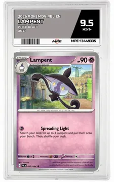2026 POKEMON PBL EN Pitch Black #037 Lampent MPE 9.5 MINT+ — graded card up for auction