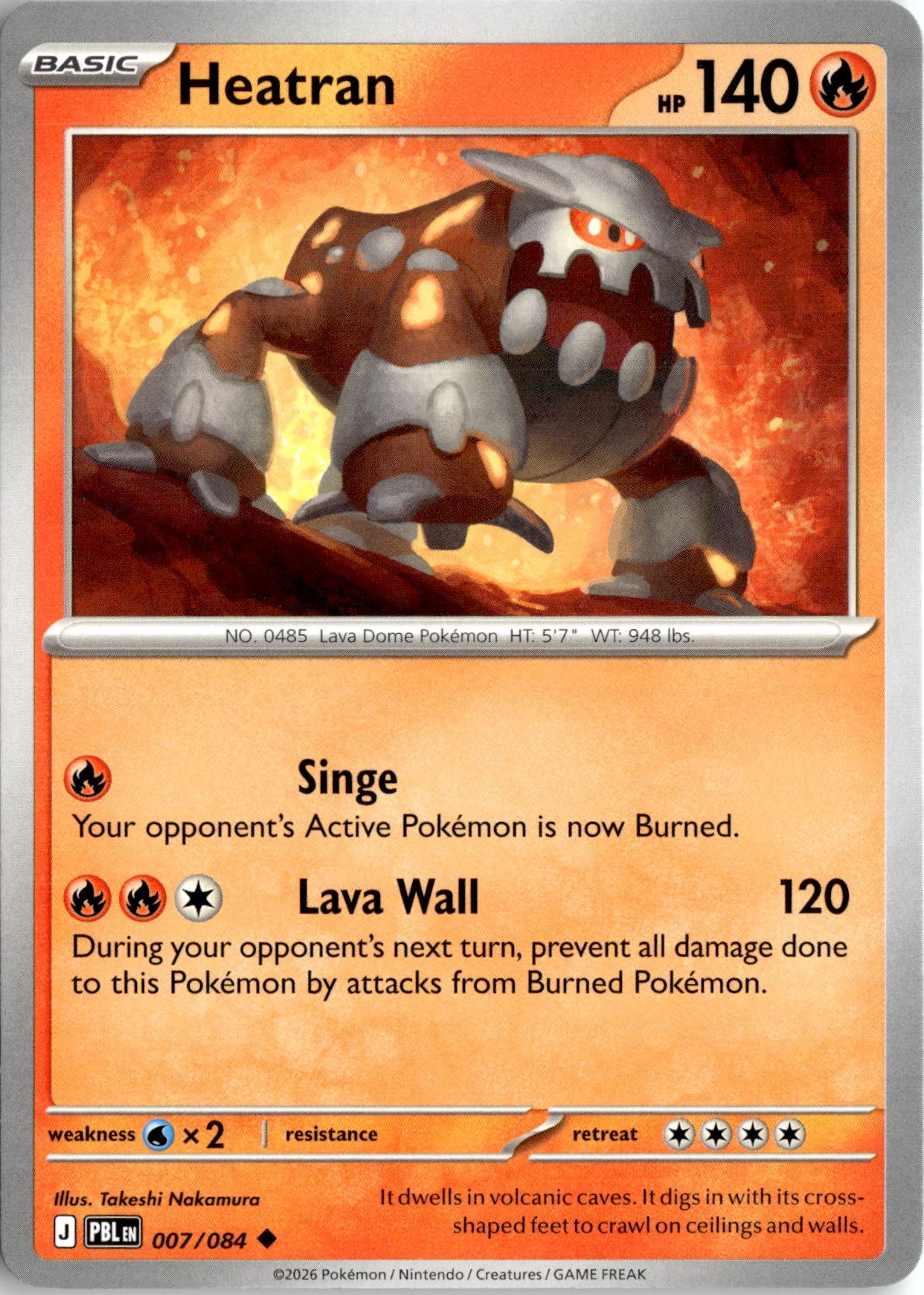 2026 Pokemon Pbl En Heatran graded slab