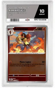 2026 POKEMON PBL EN Pitch Black-REV HOLO #012 ARMAROUGE MPE 10 GEM/MT — graded card up for auction