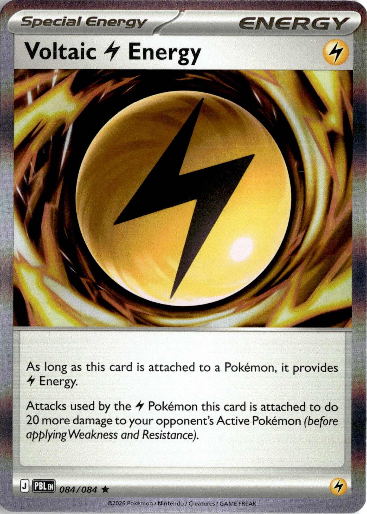 2026 Pokemon Pbl En VOLTAIC Lightning ENERGY graded slab