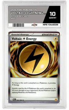 2026 POKEMON PBL EN Pitch Black-HOLO #084 VOLTAIC Lightning ENERGY MPE 10 GEM/MT — graded card up for auction