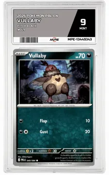 2026 POKEMON PBL EN Pitch Black #049 Vullaby MPE 9 MINT — graded card up for auction