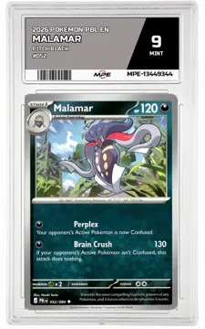 2026 POKEMON PBL EN Pitch Black #052 Malamar MPE 9 MINT — graded card up for auction
