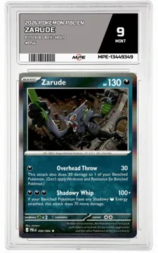 2026 POKEMON PBL EN Pitch Black-HOLO #056 Zarude MPE 9 MINT — graded card up for auction
