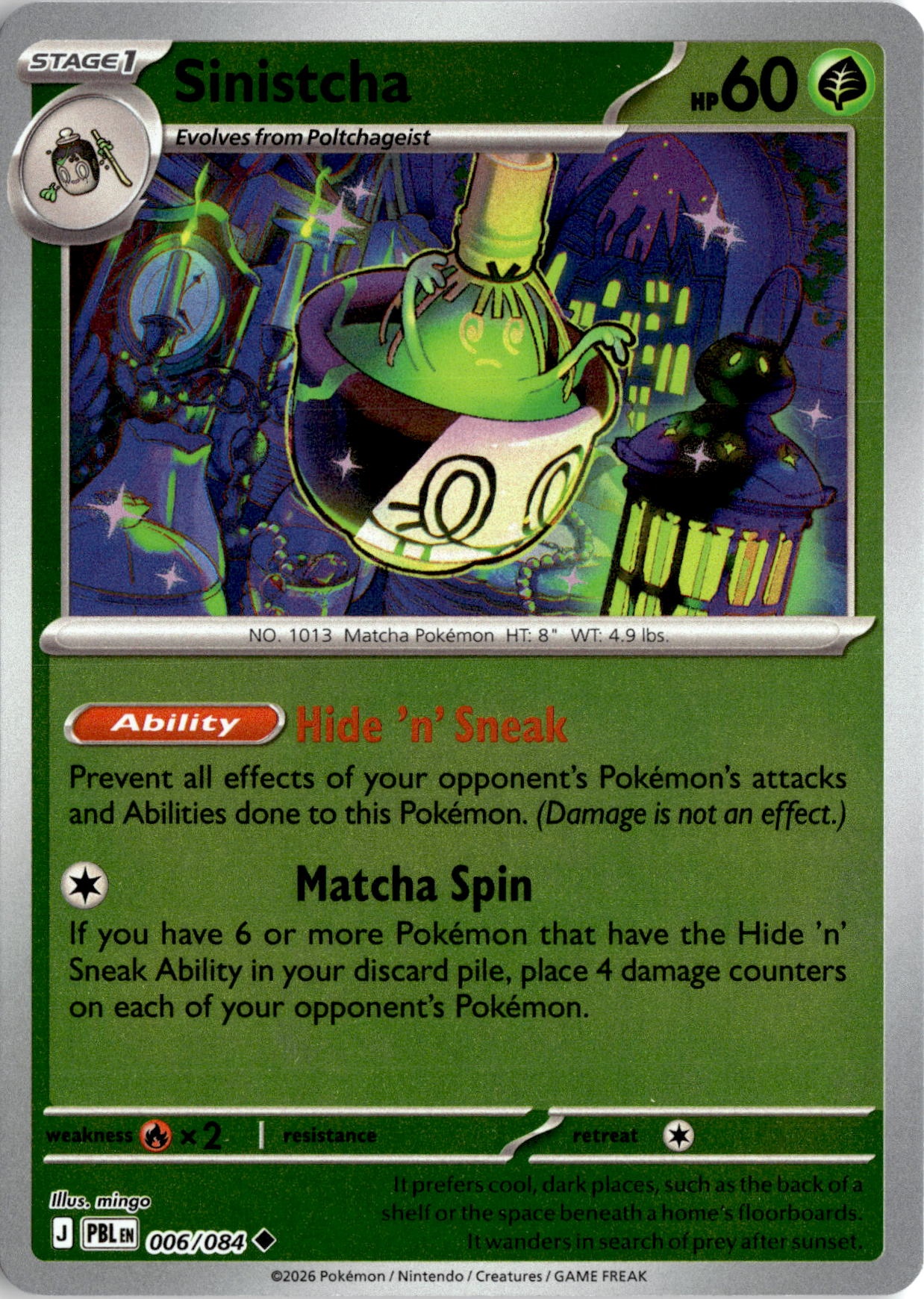 2026 Pokemon Pbl En Sinistcha graded slab