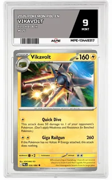 2026 POKEMON PBL EN Pitch Black #026 Vikavolt MPE 9 MINT — graded card up for auction