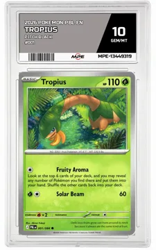 2026 POKEMON PBL EN Pitch Black #001 Tropius MPE 10 GEM/MT — graded card up for auction