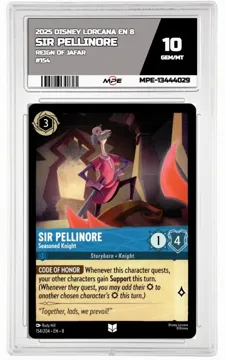 2025 DISNEY LORCANA EN 8 Reign of Jafar #154 SIR PELLINORE MPE 10 GEM/MT — graded card up for auction
