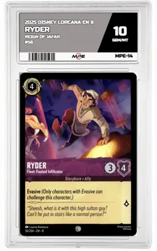 2025 DISNEY LORCANA EN 8 Reign of Jafar #56 RYDER MPE 10 GEM/MT — graded card up for auction