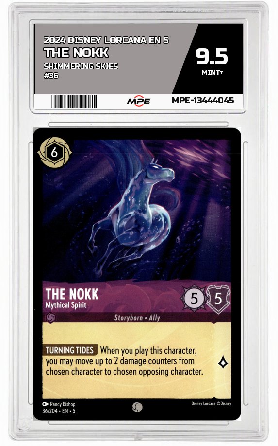 2024 DISNEY LORCANA EN 5 Shimmering Skies #36 THE NOKK MPE 9.5 MINT+ — graded card auctioned from the MPE vault