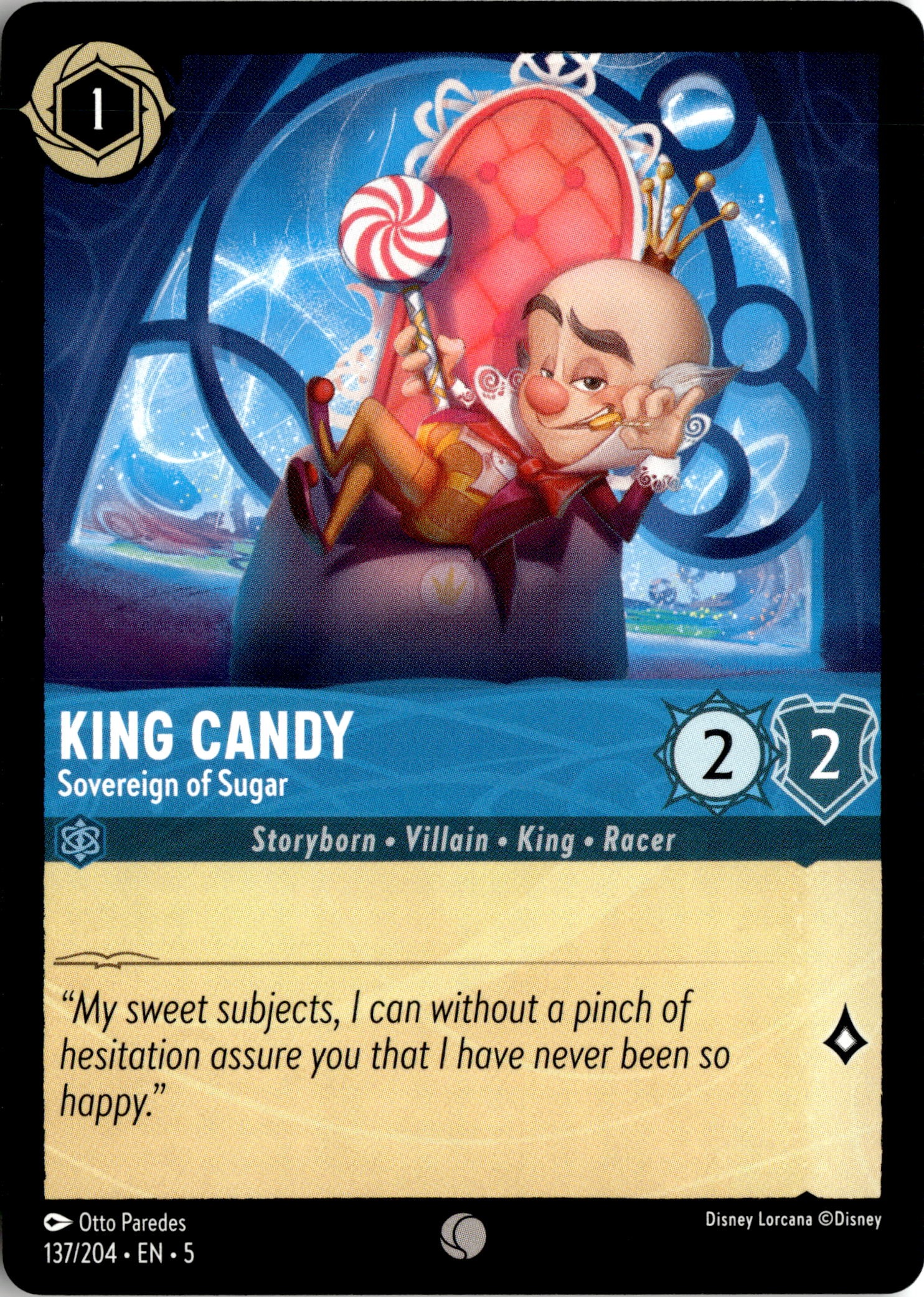 2024 Disney Lorcana En 5 King Candy graded slab