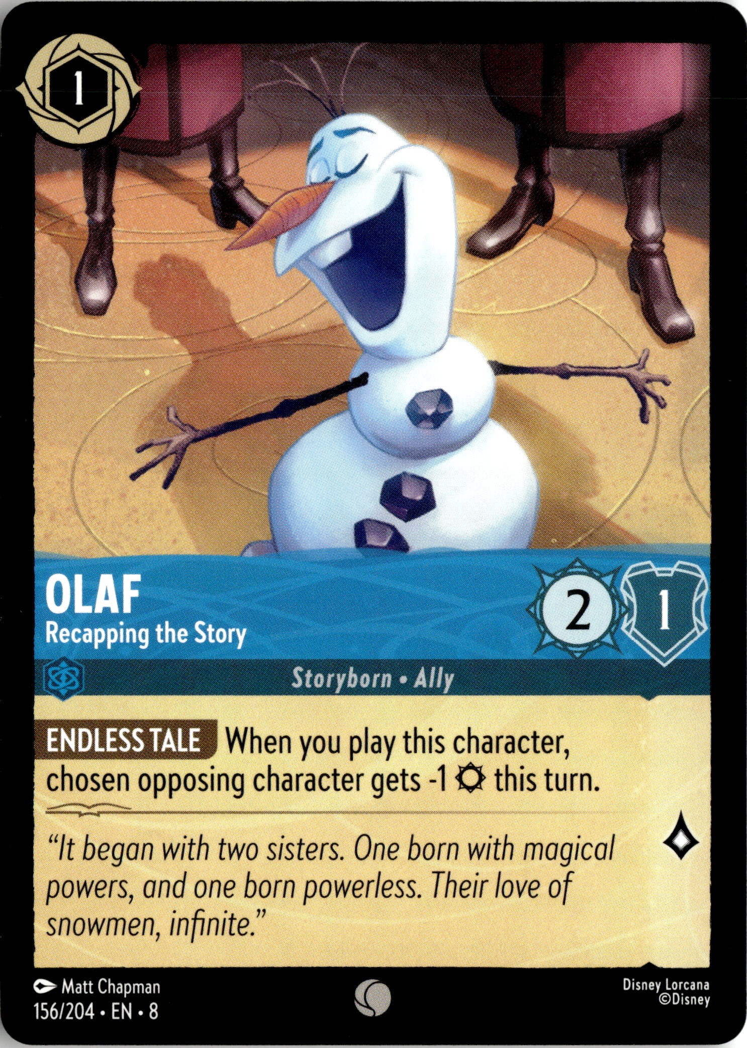 2025 Disney Lorcana En 8 Olaf graded slab