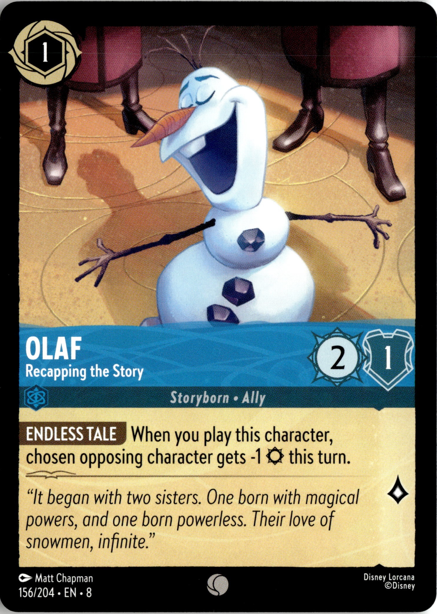 2025 Disney Lorcana En 8 Olaf graded slab