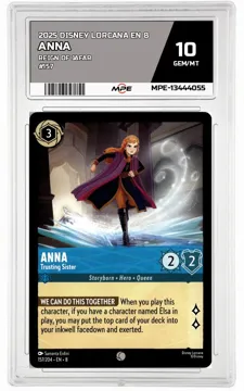 2025 DISNEY LORCANA EN 8 Reign of Jafar #157 ANNA MPE 10 GEM/MT — graded card up for auction