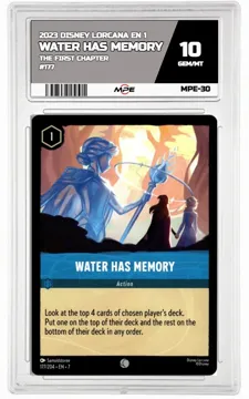 2023 DISNEY LORCANA EN 1 The First Chapter #177 WATER HAS MEMORY MPE 10 GEM/MT — graded card up for auction