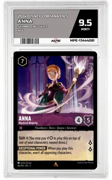 2024 DISNEY LORCANA EN 5 Shimmering Skies #46 ANNA MPE 9.5 MINT+ — graded card up for auction