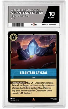 2023 DISNEY LORCANA EN 1 The First Chapter #180 ATLANTEAN CRYSTAL MPE 10 GEM/MT — graded card up for auction