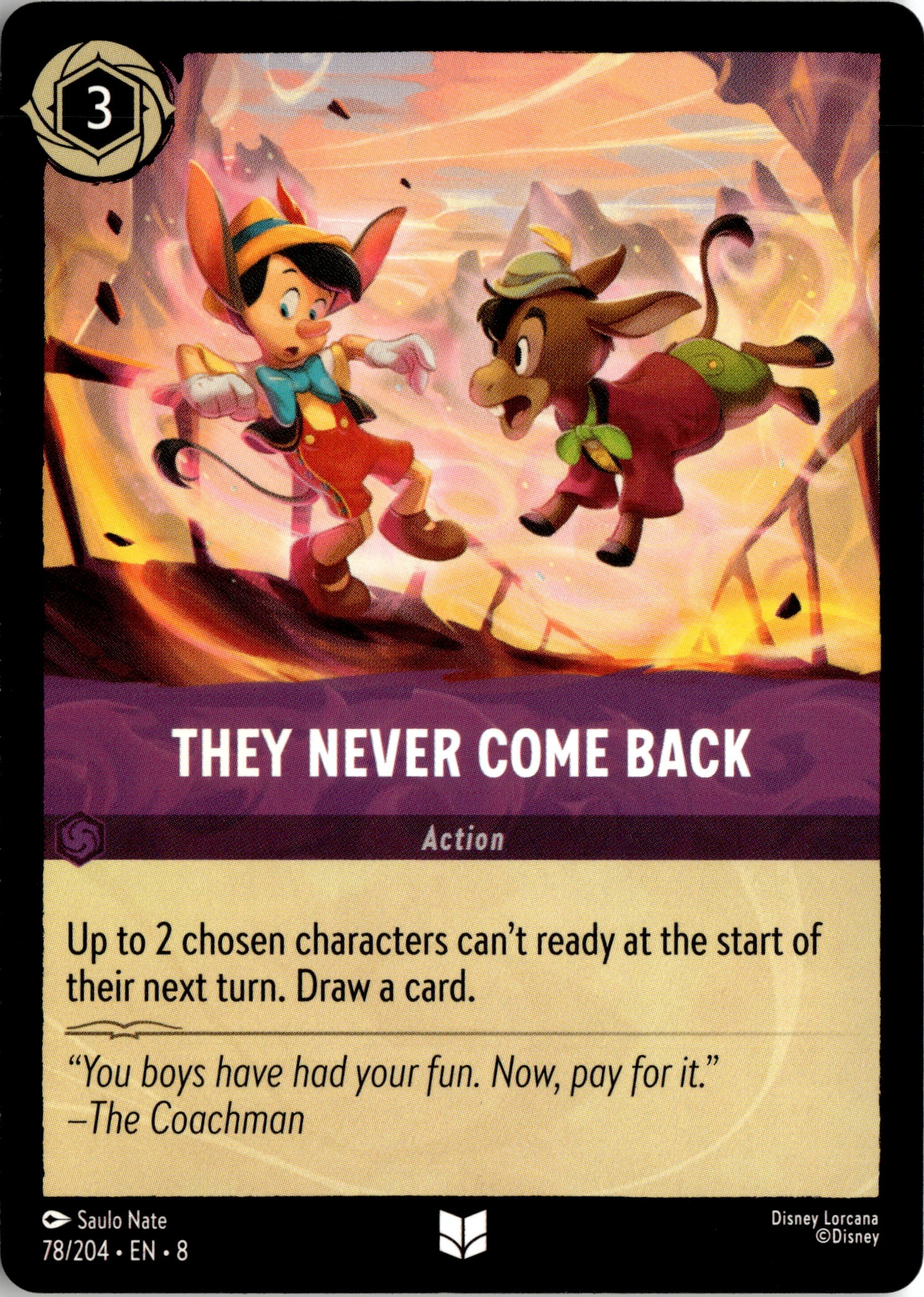 2025 Disney Lorcana En 8 They Never Come Back graded slab