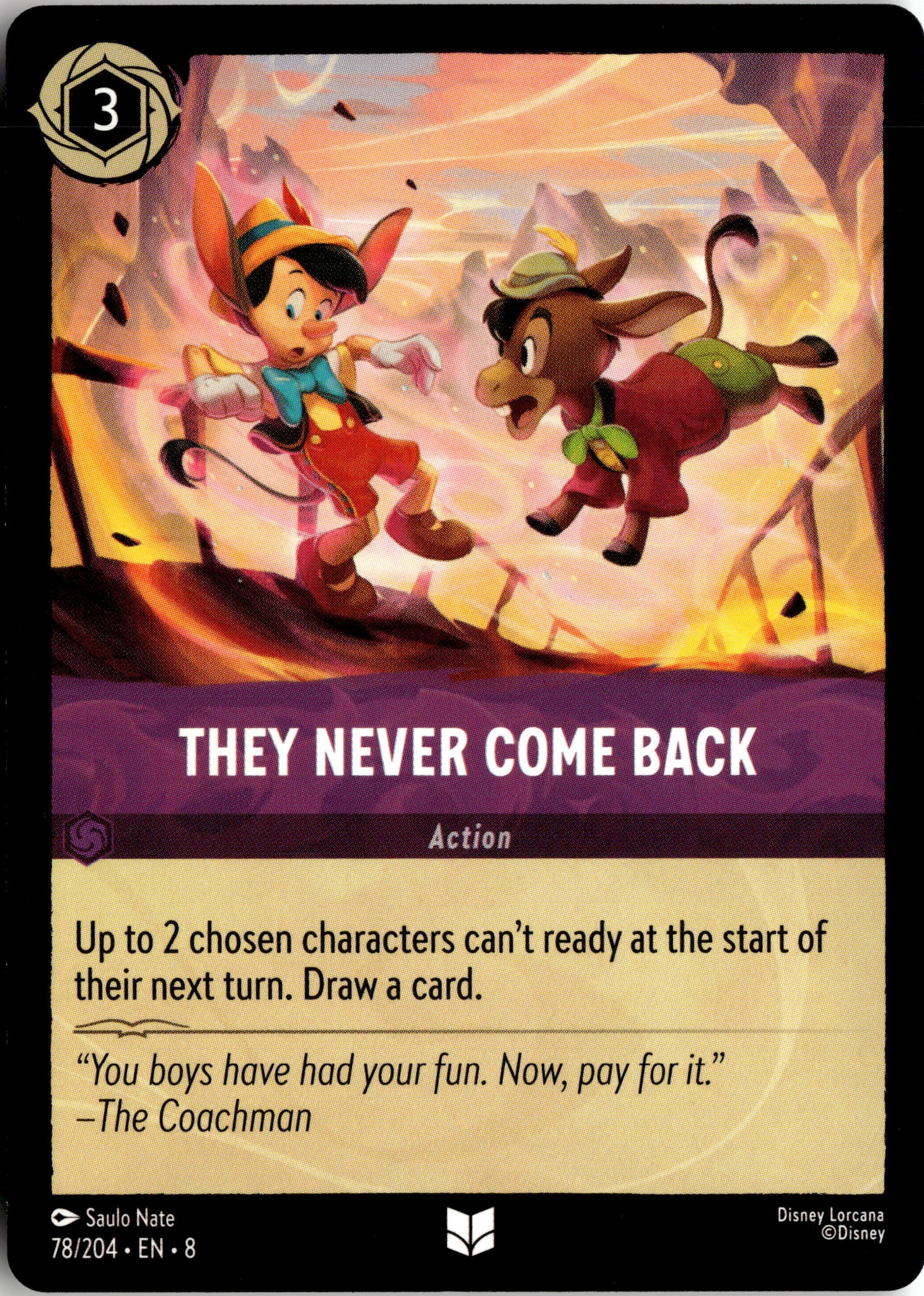 2025 Disney Lorcana En 8 They Never Come Back graded slab