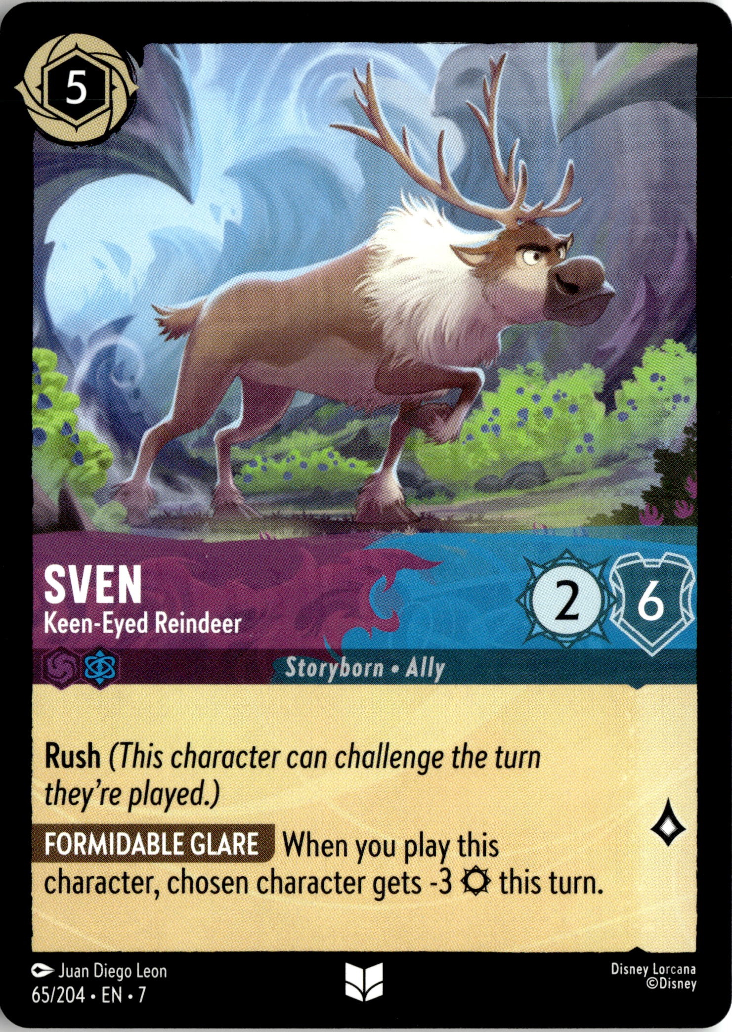 2025 Disney Lorcana En 7 Sven Keen-Eyed Reindeer graded slab