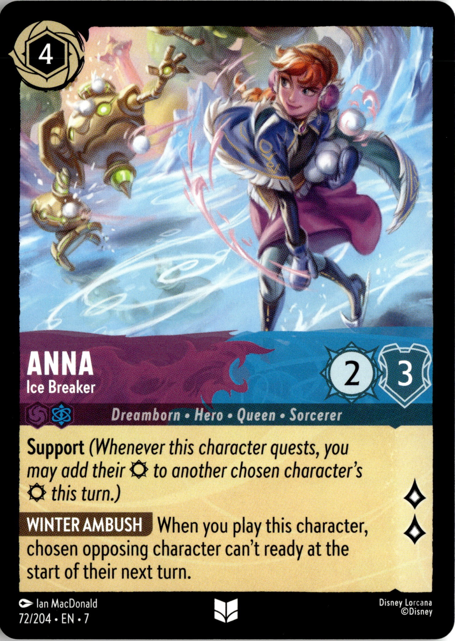 2025 Disney Lorcana En 7 Anna graded slab