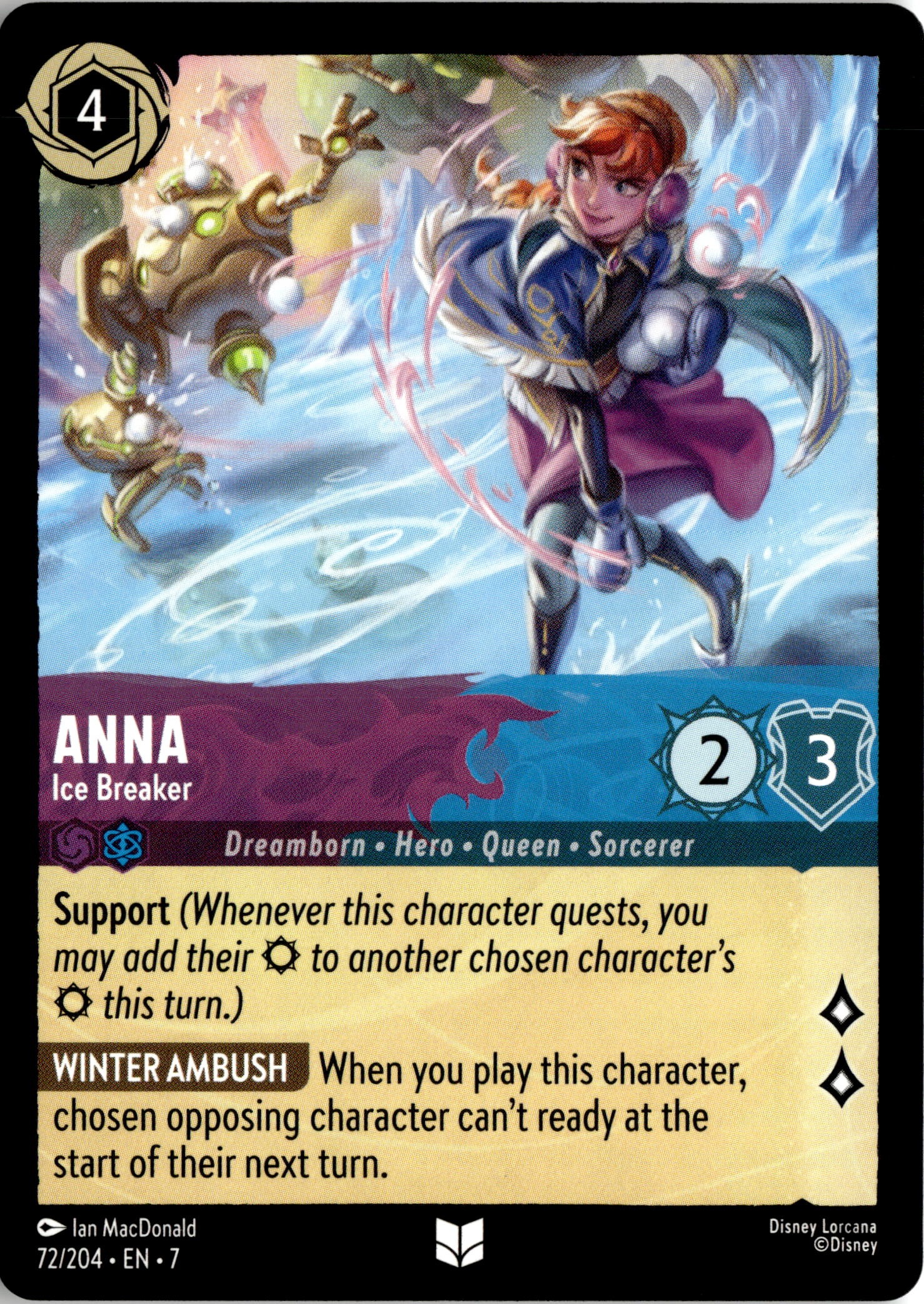 2025 Disney Lorcana En 7 Anna graded slab