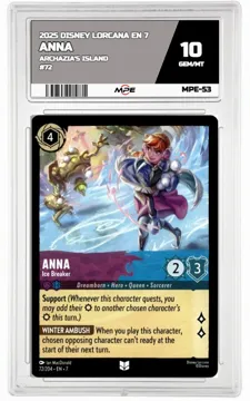 2025 DISNEY LORCANA EN 7 Archazia's Island #72 ANNA MPE 10 GEM/MT — graded card up for auction