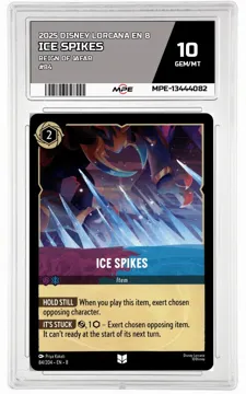 2025 DISNEY LORCANA EN 8 Reign of Jafar #84 ICE SPIKES MPE 10 GEM/MT — graded card up for auction