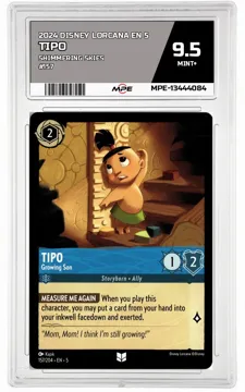 2024 DISNEY LORCANA EN 5 Shimmering Skies #157 TIPO MPE 9.5 MINT+ — graded card up for auction