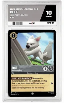 2025 DISNEY LORCANA EN 7 Archazia's Island #184 BOLT MPE 10 GEM/MT — graded card up for auction