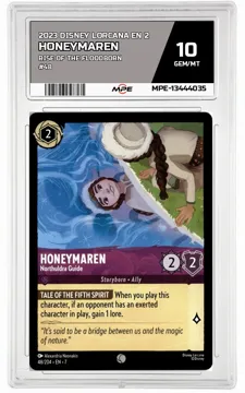 2023 DISNEY LORCANA EN 2 Rise of the Floodborn #48 HONEYMAREN MPE 10 GEM/MT — graded card up for auction