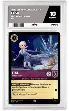 2025 DISNEY LORCANA EN 7 Archazia's Island #55 ELSA MPE 10 GEM/MT — graded card up for auction