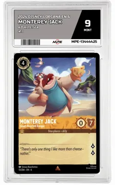 2024 DISNEY LORCANA EN 6 Azurite Sea #13 MONTEREY JACK MPE 9 MINT — graded card up for auction
