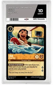 2024 DISNEY LORCANA EN 6 Azurite Sea #2 LILO MPE 10 GEM/MT — graded card up for auction