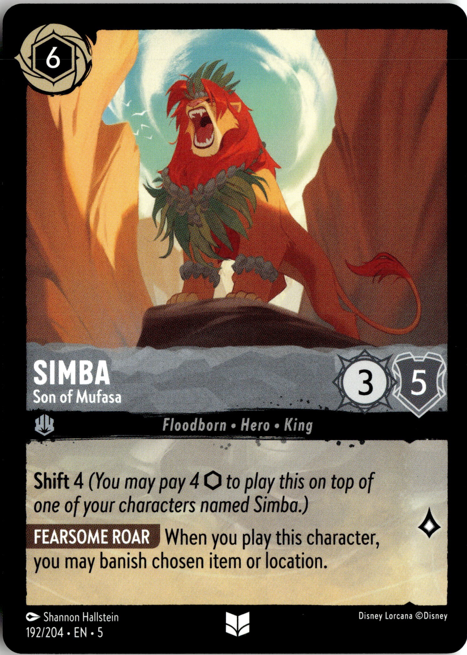 2024 Disney Lorcana En 5 Simba - Son Of Mufasa graded slab